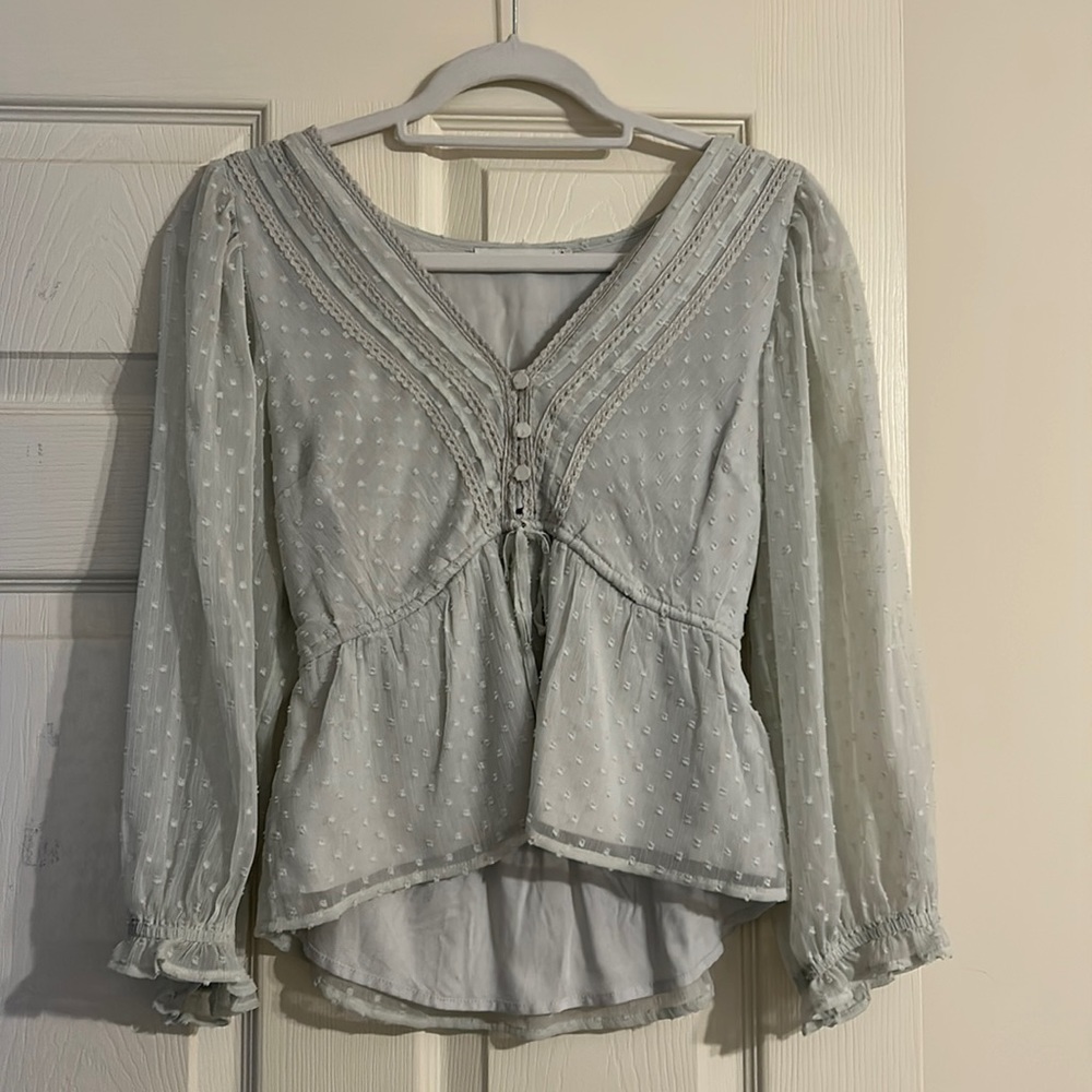 Abercrombie and fitch pale green blouse